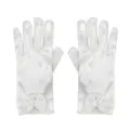 Gants de mariée en satin blanc avec nœud, élégants gants courts de soirée bal de promo robe - Taille unique / Blanc