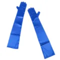 Long satin gloves royal blue stretch evening party cosplay costume dress accessories - Royal Blue