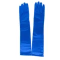 45cm Royal Blue Satin Long Gloves for Wedding Formal Evening Party Stage Performance - One Size / Blue