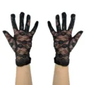 Femmes gants en dentelle noire courts gants de protection solaire mariage elegante neuf - Taille unique / Noir