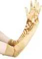 45cm Gold Satin Long Gloves Elegant Opera Gloves for Evening Party Wedding Stage Performance - One Size / Gold