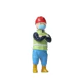 Miniatür Bauarbeiter Figur Harz Puppe für kreative Mikro Landschaft Gartenbau Dekoration - Logistikarbeiter / Einzelpreis