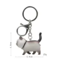 Schattige mollige kat sleutelhanger, schattige dierentas hanger metalen ring accessoire - Nr. 4 - Bruin-witte kat