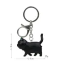 Leuke zwarte dikke kat metaal beeldje sleutelhanger tas hanger variant artikel mooi - Zwarte kat nr. 9