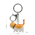 Leuke oranje kat sleutelhanger met karabijnhaak, schattige hars kat tasbedel voor sleutels en tassen. - Nr. 5 - Geel-witte cyperse kat