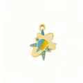 Stainless steel planet pendant DIY handmade enamel star charm necklace phone hanging accessory - Contrast Star