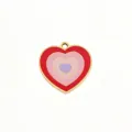 Stainless steel colorful enameled multi-layer heart pendant DIY necklace charm accessory - Layered Heart