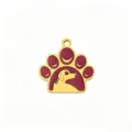 Stainless Steel Enamel Pet Memorial Paw Pendant 18K Gold Color DIY Jewelry Accessory - Brown Puppy Paw Print