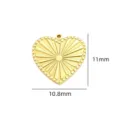 Gold titanium steel sunburst heart pendant DIY charm necklace bracelet accessory 11x10.8mm - 6 Small Sunburst Heart