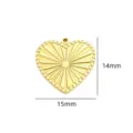 Gold stainless steel sunburst heart pendant diy necklace jewelry accessory 15x14mm - 5 Large Sunburst Heart