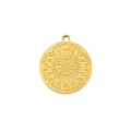 Gold plated titanium steel celestial sun moon pendant for DIY necklace bracelet accessory - 1 Gold Sun Moon Star Round Pendant