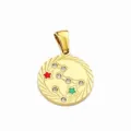 Gold-plated stainless steel zodiac constellation pendant with sparkling clear rhinestones. - Sagittarius (Zodiac)