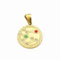 Stainless steel gold zodiac constellation star pendant DIY necklace jewelry accessory detail - Pisces (Zodiac)