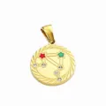 Stainless steel gold zodiac constellation star pendant close-up, jewelry accessory DIY making. - Libra (Zodiac)