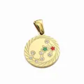 Gold stainless steel constellation pendant detail, crystal inlaid round charm for DIY necklace. - Scorpio (Zodiac)