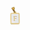 Minimalistischer Edelstahl Öltropfen quadratischer Buchstabe F Anhänger für Schmuck. - Buchstabe F