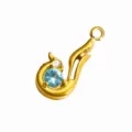 Gold Bird Pendant DIY Jewelry Accessory Stainless Steel Zircon Charm for Necklace Bracelet - Bird Shape / Blue
