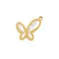 Titanium steel butterfly pendant with mother of pearl and beaded gold edge for DIY jewelry. - 1 White Mother Of Pearl Gold Edge Butterfly