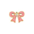 Gold titanium steel pink bow pendant DIY necklace jewelry making charm accessories - 3 Single Rhinestone Glitter Bowknot