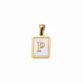 Verguld titanium staal schelp letter P hanger DIY ketting armband sieraden accessoire - Letter P / 5 Stuks/Verpakking