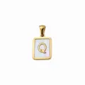 Verguld titanium staal moedorpel letter Q hanger DIY sieraden accessoire charm ketting. - Letter Q / 5 Stuks/Verpakking