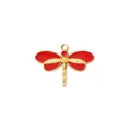 Rote Emaillierte Libelle Gold Metall Anhänger Für DIY Halskette Und Ohrring Zubehör - 11 Rote Libelle