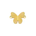 Goldener Edelstahl Schmetterling Verbinder Anhänger DIY Schmuck Zubehör Halskette Baustein - 13 Doppelloch Strukturierter Schmetterling
