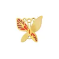 Goldener Titanstahl Schmetterling Anhänger mit roter Emaille DIY Halskette Schmuck Zubehör - 14 Roter Muster Schmetterling