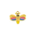 Goldenes Titanstahl Libelle Anhänger Emailliert DIY Schmuck handgemachte Zubehör - 17 Farbige Flügel Biene