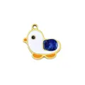 Niedlicher Vogel Anhänger aus Titanstahl DIY Charm für handgemachte Halsketten Ohrringe Schmuck. - 19 Goldene Kleine Ente