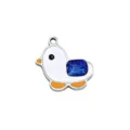 Süßer weißer Enten-Edelstahl-Anhänger für DIY Halskette Ohrringe handgefertigter Schmuck. - 20 Stahlfarbene Kleine Ente