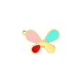 Titan Stahl bunte Oeltropfen Schmetterling Anhaenger DIY Halskette Schmuckherstellung Zuehoer - 21 Goldener Mehrfarbiger Schmetterling