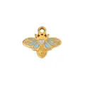 Goldfarbener Titanstahl Emaillierter Biene DIY Anhänger Halskette Ohrring Schmuck - 24 Herz Blauflügel-Biene