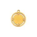 Goldener Titanstahl Biene Anhänger DIY Schmuck Zubehör mit Kristallsteinen, stilvoll elegant. - 36 Runde Scheibe