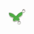 Grüner Schmetterling Titanstahl DIY Schmuck Verbinder Anhänger für Halskette Ohrringe - 40 Doppelring Grüner Schmetterling - Stahlfarbe