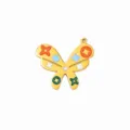 Goldener Titanstahl Schmetterling Anhänger mit buntem Emaille und Kristall für DIY Schmuck. - Gemusterter Schmetterling (41)