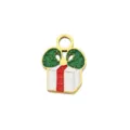 Christmas gift box pendant titanium steel charm DIY handmade jewelry necklace bracelet accessory - Green Bowknot Gift Box
