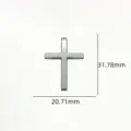 Edelstahl Kreuz Anhänger Detail, minimalistischer Metall Charm für DIY Schmuck Zubehör. - Großes Kreuz