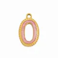 Colgante con número de purpurina rosa DIY de acero inoxidable para collar y pendientes - Número 0 / Rosa Purpurina