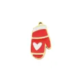 Red enamel mitten charm stainless steel pendant for DIY jewelry making bracelet necklace detail - Heart Red Glove Pendant