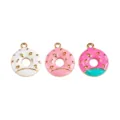 Emaillierte Donut Anhänger Set für DIY handgemachte Halsketten und Schmuck Zubehör. - Donut / Weiß