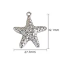 Pendentif étoile de mer en acier inoxydable pour bijoux DIY, dimensions 32.1x27.7mm. - 40 Grands astéries bombées