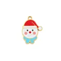 Christmas snowman enamel titanium steel pendant for DIY handmade bracelet and necklace accessories. - Cartoon Small Snowman Pendant