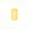 Gouden roestvrij staal kruis uitsparing hondenpenning hanger sieraden DIY accessoire. - Gele Bodem Wit Kruis Hol Tag / 5 Stuks / Goud