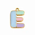 Multicolored enamel letter E pendant gold plated alloy DIY jewelry making accessory charming charm - Letter E