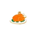 Thanksgiving turkey enamel charm DIY jewelry accessory gold-rimmed cute pendant for crafts - 1 Roast Turkey