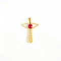 Edelstahl Gold Kreuz Schwert Anhänger Schmuck DIY Halskette Armband Zubehör Teile - Engelsflügel-Kreuz