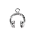 Silver headphone pendant charm DIY jewelry accessory for necklace bracelet crafting. - Over-Ear Headphone Pendant