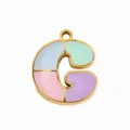 Colorful Letter C Pendant Alloy Drip Oil DIY Necklace Bracelet Jewelry Accessory Variant - Letter G
