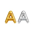 Gold silver bubble letter A pendant titanium steel DIY necklace charm jewelry accessory - Letter A / Gold-A